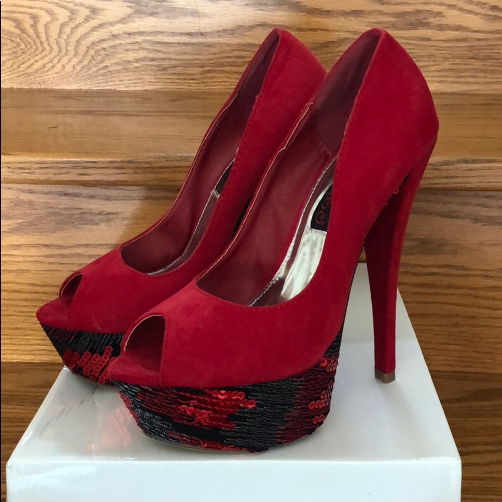 Red & Black Pumps